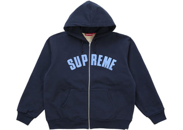 Supreme Arc Thermal Lined Zip Up Hooded Sweatshirt Navy