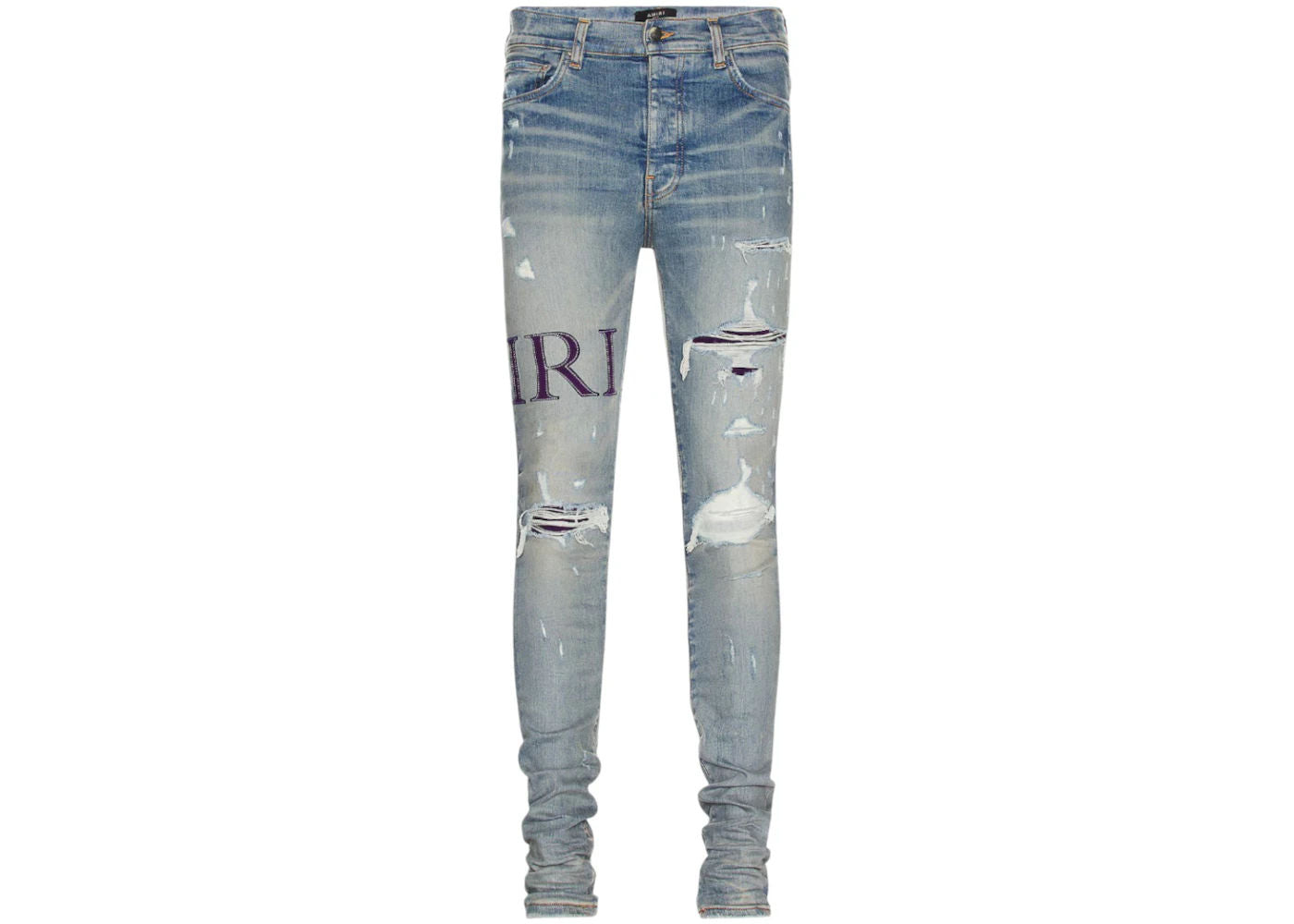 AMIRI Serif Purple Side Logo Jeans