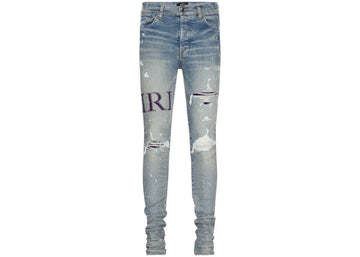 AMIRI Serif Purple Side Logo Jeans