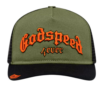 Godspeed Forever Trucker Hat Olive/Orange