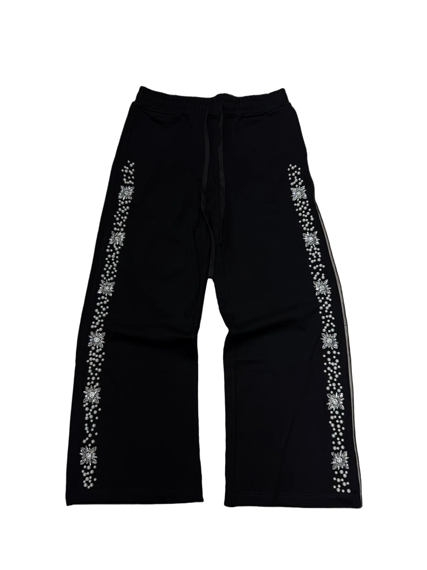 Fraternal Desires Rhinestone Black Sweatpants