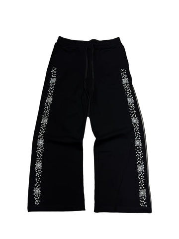 Fraternal Desires Rhinestone Black Sweatpants