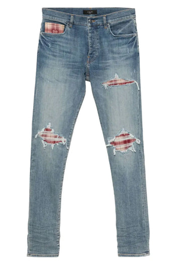 Amiri Plaid Red Mx1 Jeans